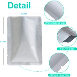 50 PCS Mylar bags for food storage, Heat Sealable Bags Storage Bags for Food, Coffee Beans, tea, grains, etc. (6.3 x 9.1 Inch)