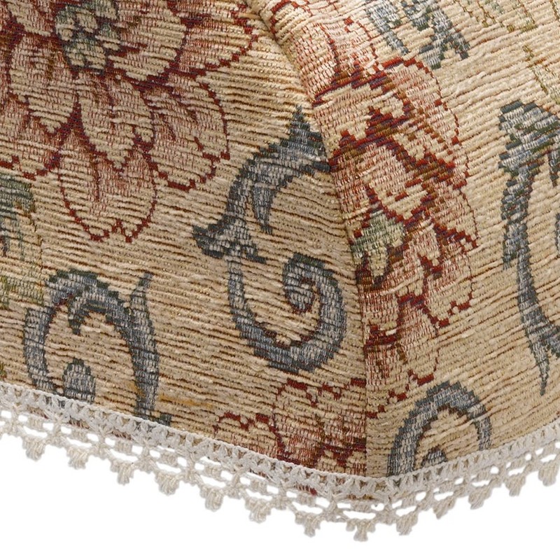 Classic Home Store Tapestry Style Chair Back Lace Trim Pink