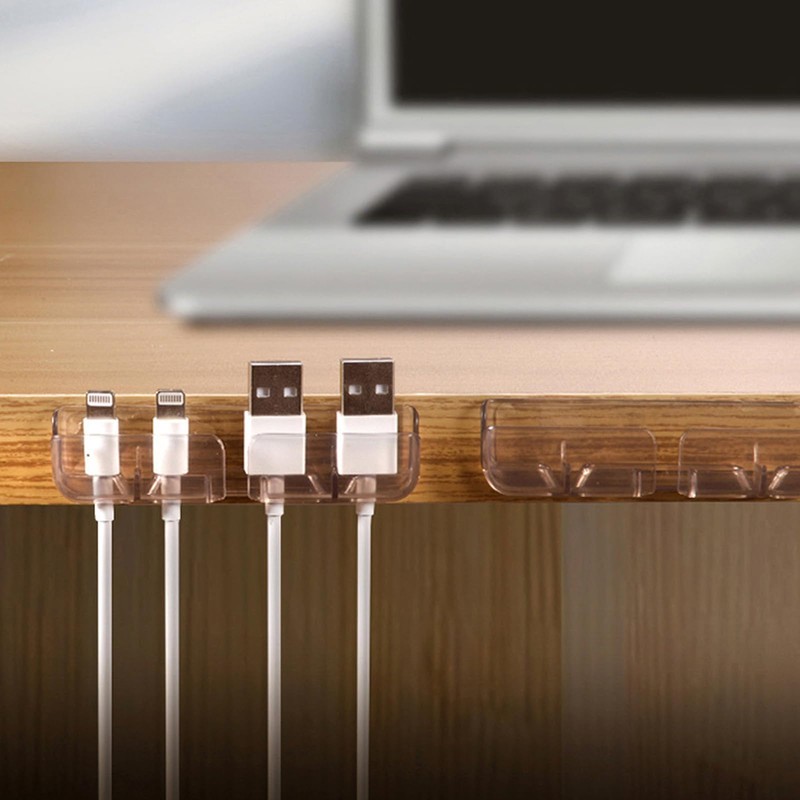 Landrain 6 pieces adjustable cable holder, magnetic, data cable organiser