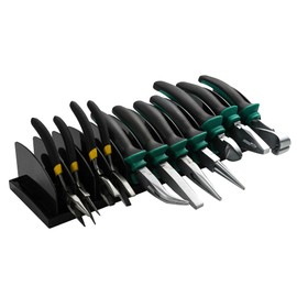 Reniteco Plier Organizer Black Pliers Holder With Adjustable Dividers Non-Slip Rubber Base for Customizable Versatile Plier Set Storage Rack