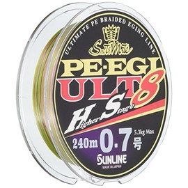 SUNLINE Saltimate PE Egi ULT HS8, 240 m, No. 0.6, 94.3 lbs (4.5 kg), 8 Pieces, White, Pink, Light Green