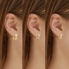 Krstudent 3 pairs Small Hoop Earrings for Women 18K Gold