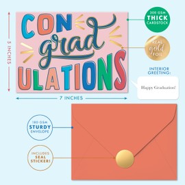 Sweetzer & Orange Graduation Card with Gold Foil – 5”x7” Premium Grad with Envelope – Thick Cardstock 300gsm – Graduation Card with Interior Greeting – Elegant Congratulations for All Grads