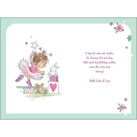 Jonny Javelin Wonderful Daughter Birthday Card - Happy Birthday Card with Ballerina Girl and Teddy Bear Design with Foil and Flitter Details - Birthday Card for Girls