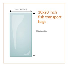 HeatpacksUK 10" x 20" Fish bags Watertight Transport Polythene plastic bags 200 Gauge Quality Koi Marines Discus Corals Different Quantities (20)