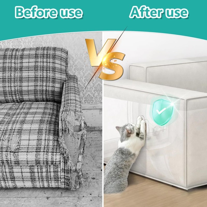 HEYInova Cat Scratch Furniture Protector,Cat Scratch Furniture Protector,100% Transparent Cat