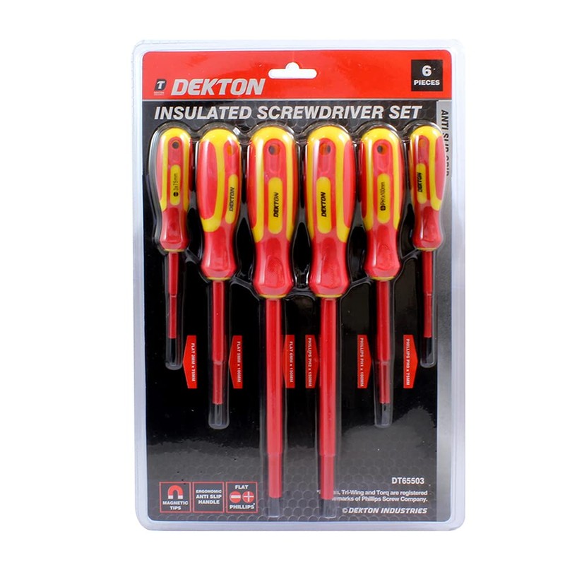 DEKTON 6PC INSULATED SCREWDRIVER SET