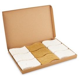 In Small Steps Eco Friendly Dish Sponges for Washing Up - 9 Pack Biodegradable Washing Up Sponge Made from Coconut Husk and Cellulose with Scouring Pad | Compostable S Shape Kitchen Cleaning Sponges