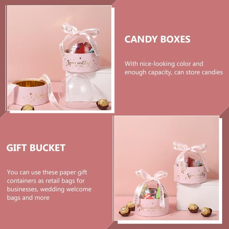CALLARON 2 PCS Candy Box Sweet Bucket Wrapping Bucket Case