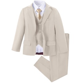 Boys Suit Kids Tuxedo Dress Suits for Boy Wedding Formal Outfit Boys' Champagne Suit Set Size 6 Homecoming Prom Dresses with Shirt and Tie