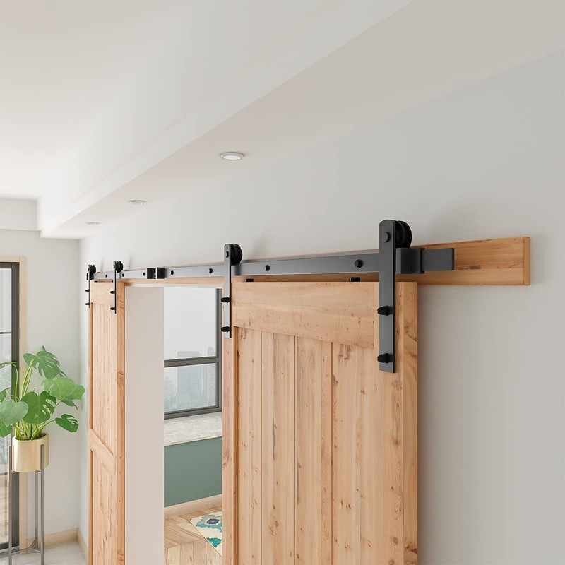 SMARTSTANDARD 11ft Heavy Duty Sturdy Double Sliding Barn Door Hardware