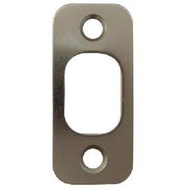 Satin Brushed Nickel Deadbolt Strike Plate Door Backplate 1" x 2 1/4" Round Corner (1-Pack)