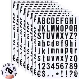 Zonon 8 Sheets Mailbox Numbers Sticker, Self-Adhesive Vinyl Letters Numbers Kit for Mailbox, Signs, Window, Door, Cars, Trucks, Home, Business, Address(1 Inch,Black in White)