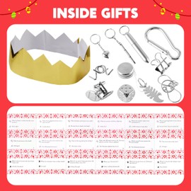 JOYIN 18 Pack Non-Snap Christmas Party Table Favor, Xmas Red & Green No Snap Snowflake Party Favors for Christmas Stocking Stuffers Party Supplies Decorations, Holiday New Year Adults Kids Gifts