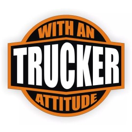 Unbranded/Generic 3pcs Trucker With An Attitude Hard Hat Decals Helmet Stickers Truck Driver Semi