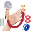 Breezliy Water Test Pressure Gauge Kit,2.5" Dial+12" EPDM Rubber+1/4" Lead-Free