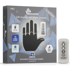 WaveOn Pro Fun Finger Car Light with Remote | Glogesture Led Hand Sign for Car with 3 New Gestures | Vehicle Electronics Gadget | Ideal Gifted Truck Accessories, Car Accessories for Men & Women