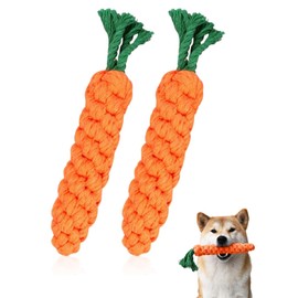 TPZORJX 2 Pack Dog Toys Set, Small Carrot Chew Toy for Dogs, Interactive Woven Rope Toy for Dogs, Small Dog Toy, Suitable for Small to Medium Puppies