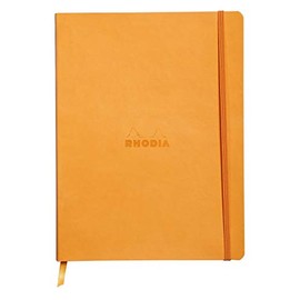 Rhodia Rhodiarama SoftCover Notebook - 80 Lined Sheets - 9 3/4 x 7 1/2 - Orange Cover (117515C)
