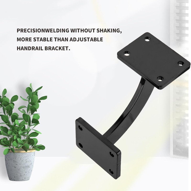 Handrail Brackets, 4 Pcs Heavy Duty Hand Rail Brackets, Black