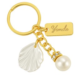 DONWOIE Shell Keychain -Cute Keychains with Shell Pendant, Beach Ocean Key Chains for Bag Charms,Gift for Women Girls Girlfriend