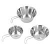 3 PCS Stainless Steel Camping Bowl Set Portable BBQ Folding
