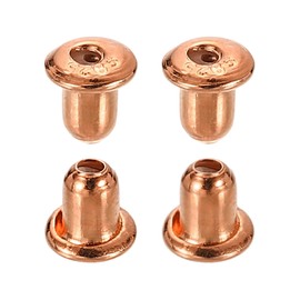 sourcing map 4Pcs Earring Backs, 2mm S925 Silver Bullet-Shape Locking Earring Backs Replacements for Studs Posts, Rose Gold