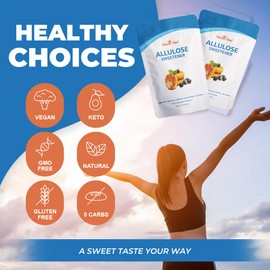 Allulose All Purpose Sweetener: Plant Based Keto Diet Friendly Sugar Free Substitute - Baking, Coffee, Tea Sweetener | Pack of 1, 2-LB/Each, Total Servings 227