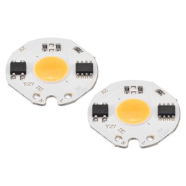 MECCANIXITY LED Chip Bulb 110V 3W Warm White 3000-3200K Driver Free High Power Floodlight Lamp Module Aluminium Board 2 Pack
