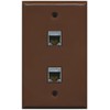 RiteAV CAT 6A Shielded 2 Port Wall Plate Single Gang