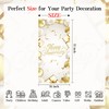 Happy Anniversary Backdrop Banner White Gold Elegant Door Cover Photography