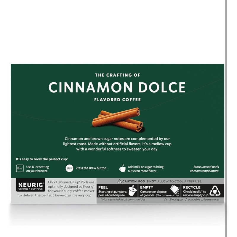 Starbucks 60 Starbucks Cinnamon Dolce Flavored Coffee K Cups Keurig