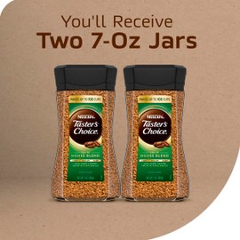 NESCAFÉ Taster's Choice Instant Coffee, Light Medium Roast, Decaf House Blend, 2 Jars (7 Oz Each)