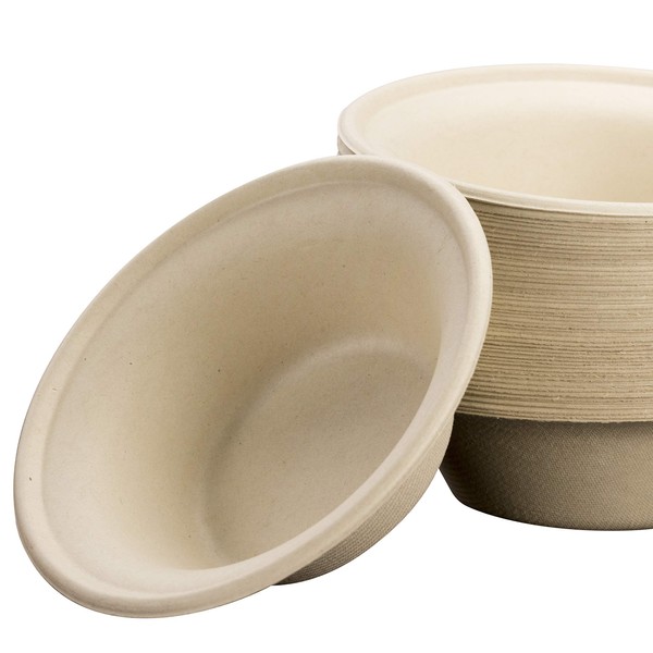 Durable Biodegradable Leak-Proof Disposable Bowls 25 Pack. Sturdy, Plant-Based Gluten-Free Compostable Wheatstraw Fiber Container, Eco-Friendly, Microwavable and Safe for Hot, Cold or Pet Foods.