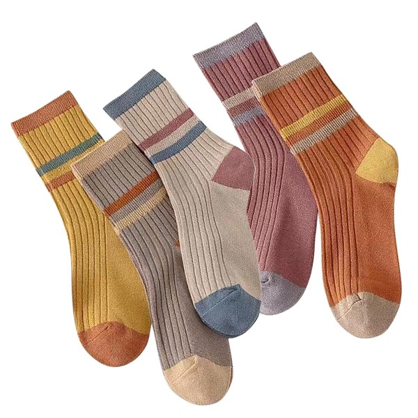 NEKAPLO Women's Retro Calf Socks Size 4-7 - Multipack of