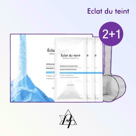 Eclat du tan [July event] Eclat Dutan Spirulina Cooling Mask 1BOX 30 Sheets Moisture Soothing Pack 💜2+1💜Spirulina Cooling Mask / [7월event] 에끌라뒤땅 스피루리나 쿨링 마스크 1BOX 30매 수분 진정팩 💜2+1💜스피루리나쿨링마스크