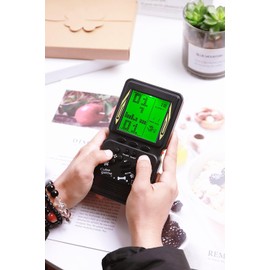 HLF - Consola de juegos de ladrillo retro con visualización grande con retroiluminación verde, 23 juegos de bloque multimodo, velocidad clásica de nostalgia y dificultad, ajustable, alimentado por 2 pilas AA (negro)