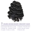 Ocean Wave Crochet Hair 7 Packs 12 Inch Black Deep
