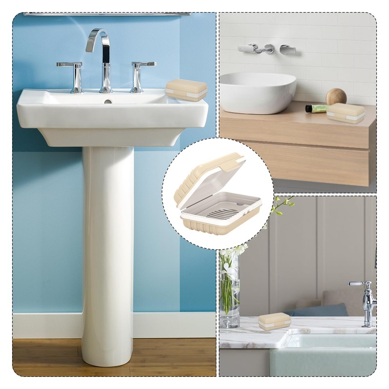 Bailinks Soap Dish with Draining Tray, Waterproof Soap Box for