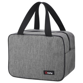 Xialvyu Lunch Bag Portable Lunch Bag Lunch Bags with Foil Lining, Large Capacity Thermal Bag for Work, School, Picnic (Grey)