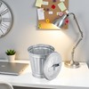 Zhuluck Silver Mini Galvanized Trash Can with Lid Mini Wastebasket