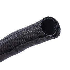 Black Braided Cable Management Sleeves Wire Loom Tubing Cord Protector Self-Wrapping (3/4"-20feet)