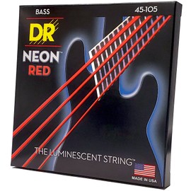 DR Strings HI-DEF NEON™ - RED coloured Bass Strings: Medium 45-105