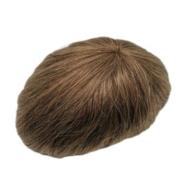 Toupee for Men Yanahair hair pieces Mens Toupee Human Hair Replacement System 100% European Real Human Hair Mens Hairpieces Hair System 0.04mm Soft Thin Skin PU V-loop (#4 Light Brown 8"x10")