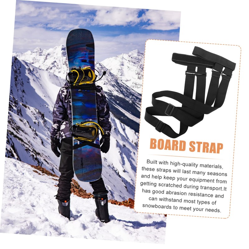 KOMBIUDA Ski Harness Snowboard Strap Adjustable Length Comfortable Carrying Solution