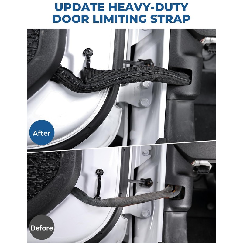 JOYTUTUS Door Limiting Straps Compatible with 1996-2026 Wrangler CJ YJ