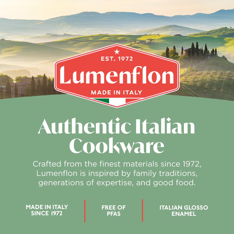 Lumenflon Deco 8” Nonstick Frying Pan Skillet, Made in Italy,