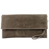 Modamoda de T151/M151 Women’s Italian Suede Leather Metallic Clutch Bag