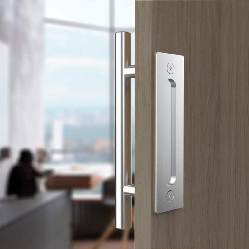 CCJH 10" Stainless Steel Sliding Barn Door Handles and Pulls