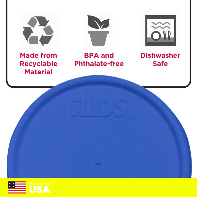 iLIDS Mason Jar Storage Lid, Regular Mouth, Made in USA,
